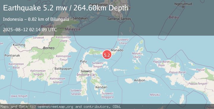 Map of MINAHASA, SULAWESI, INDONESIA