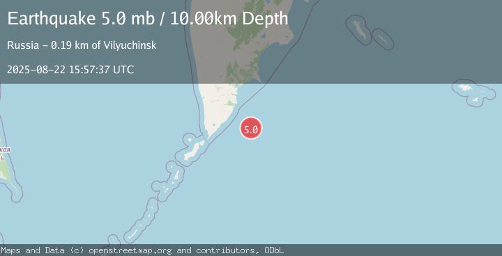 Map of OFF EAST COAST OF KAMCHATKA