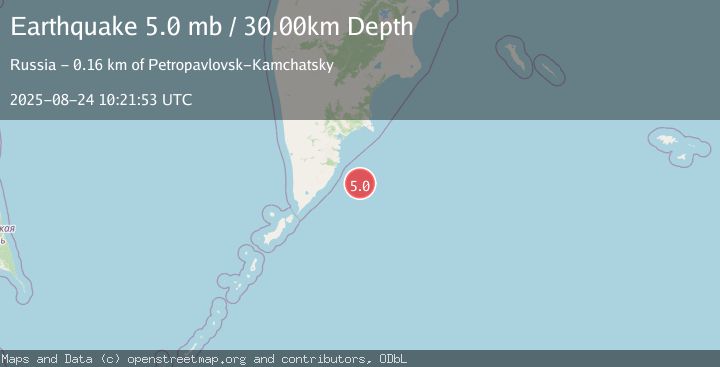 Map of OFF EAST COAST OF KAMCHATKA