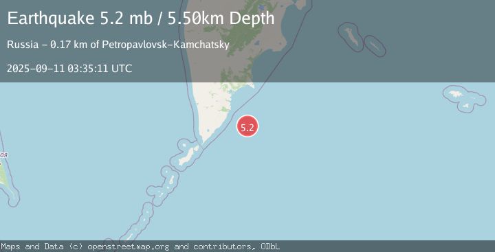 Map of OFF EAST COAST OF KAMCHATKA