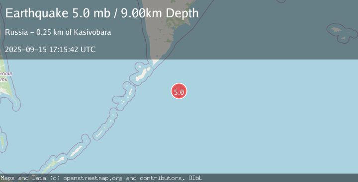 Map of EAST OF KURIL ISLANDS