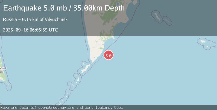 Map of OFF EAST COAST OF KAMCHATKA
