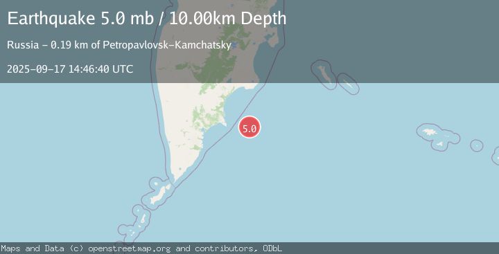 Map of OFF EAST COAST OF KAMCHATKA