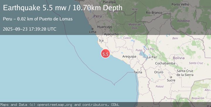 Map of NEAR COAST OF CENTRAL PERU
