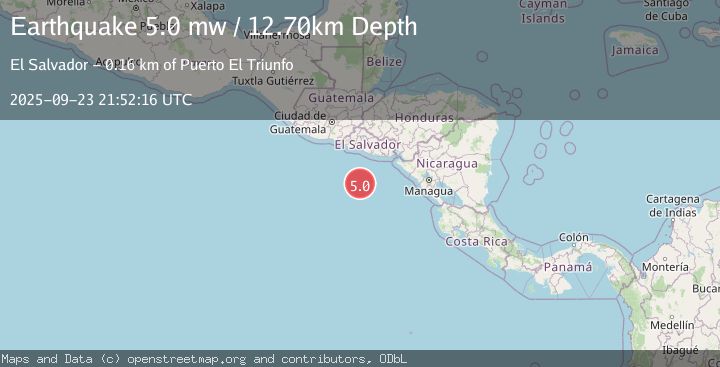 Map of OFF THE COAST OF EL SALVADOR