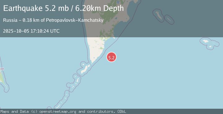 Map of OFF EAST COAST OF KAMCHATKA