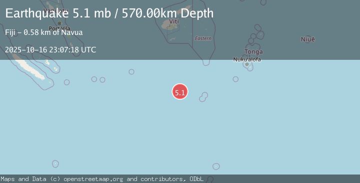 Map of SOUTH OF FIJI ISLANDS