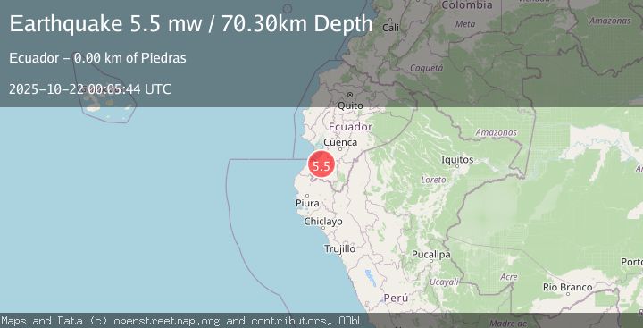 Map of NEAR COAST OF ECUADOR