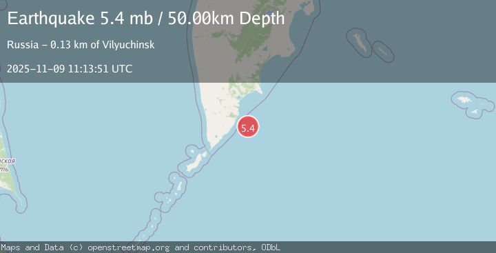 Map of OFF EAST COAST OF KAMCHATKA