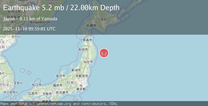 Map of OFF EAST COAST OF HONSHU, JAPAN