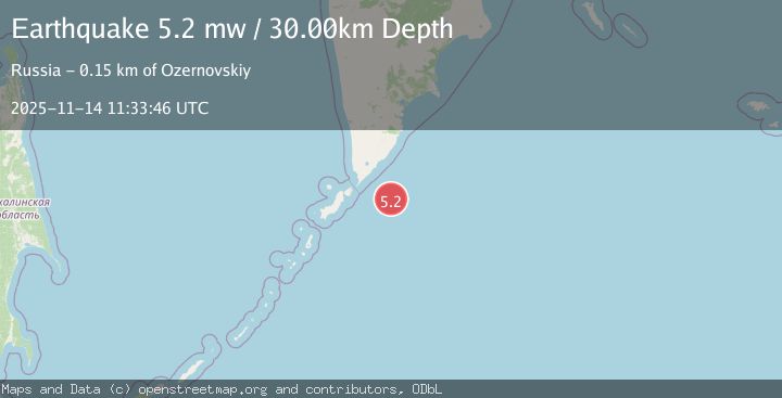 Map of EAST OF KURIL ISLANDS