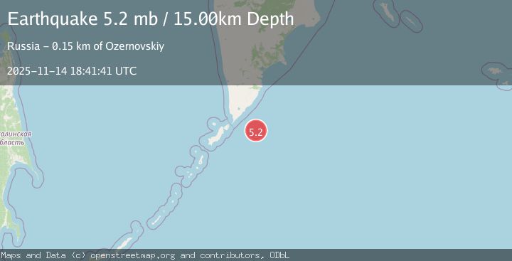 Map of EAST OF KURIL ISLANDS