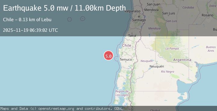 Map of OFF COAST OF BIO-BIO, CHILE