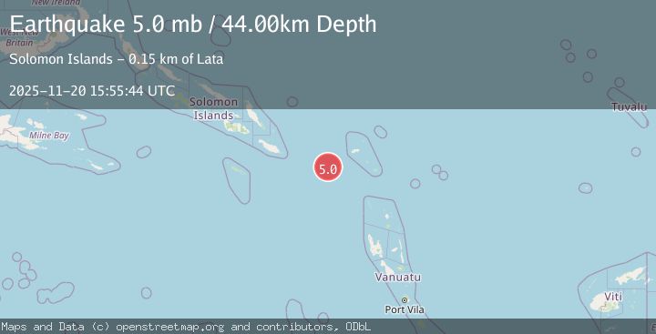 Map of SANTA CRUZ ISLANDS REGION