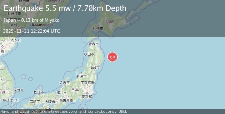 Map of OFF EAST COAST OF HONSHU, JAPAN