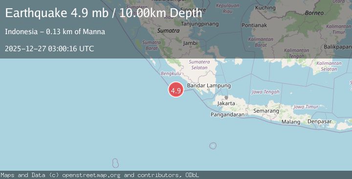 Map of SOUTHERN SUMATRA, INDONESIA