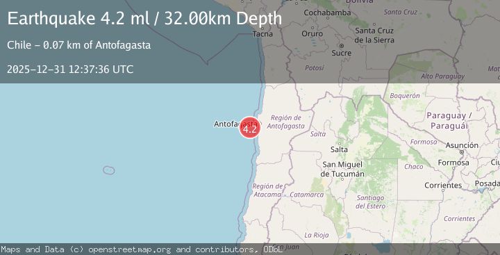 Map of OFF COAST OF ANTOFAGASTA, CHILE