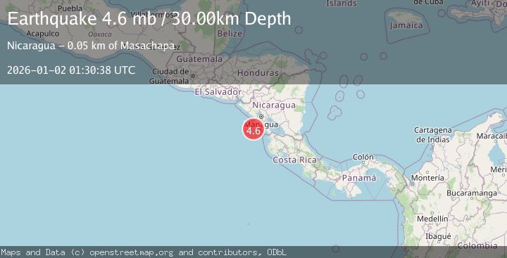 Map of NEAR COAST OF NICARAGUA