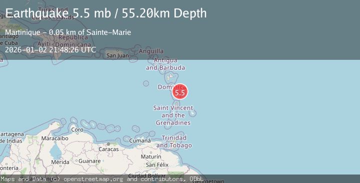 Map of MARTINIQUE REGION, WINDWARD ISL.