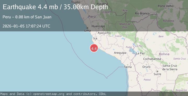 Map of NEAR COAST OF CENTRAL PERU