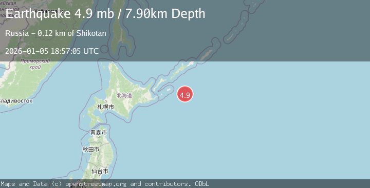 Map of EAST OF KURIL ISLANDS