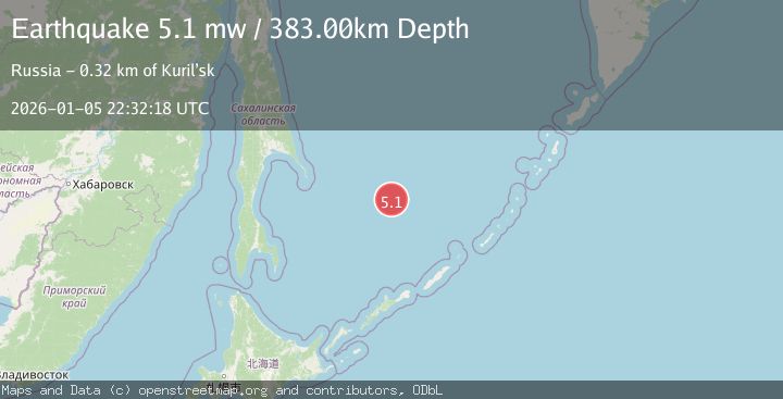 Map of NORTHWEST OF KURIL ISLANDS