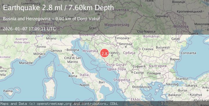 Map of BOSNIA AND HERZEGOVINA