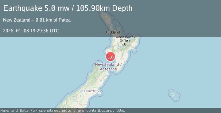 Map of NORTH ISLAND OF NEW ZEALAND