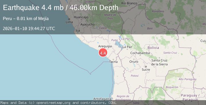 Map of NEAR COAST OF SOUTHERN PERU