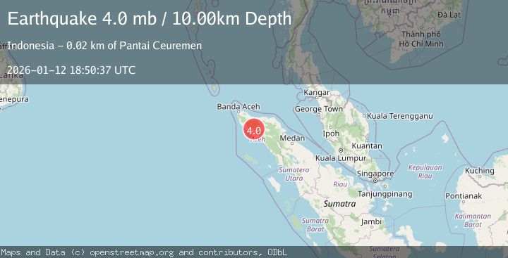 Map of NORTHERN SUMATRA, INDONESIA