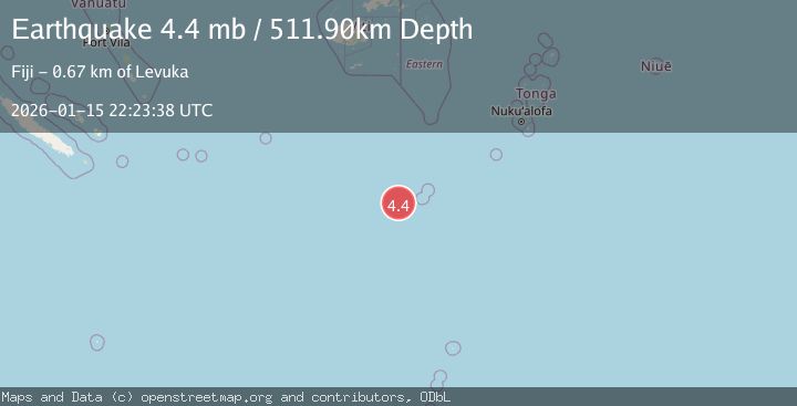 Map of SOUTH OF FIJI ISLANDS