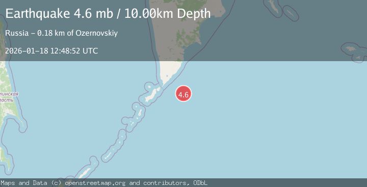 Map of EAST OF KURIL ISLANDS