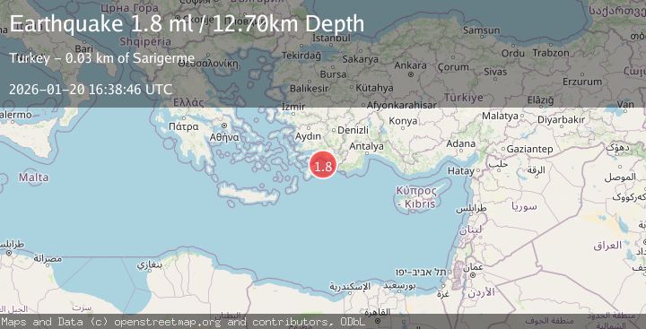 Map of DODECANESE IS.-TURKEY BORDER REG