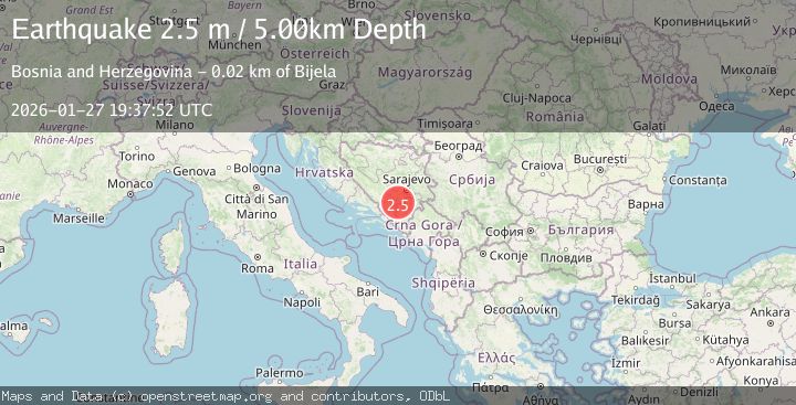 Map of BOSNIA AND HERZEGOVINA