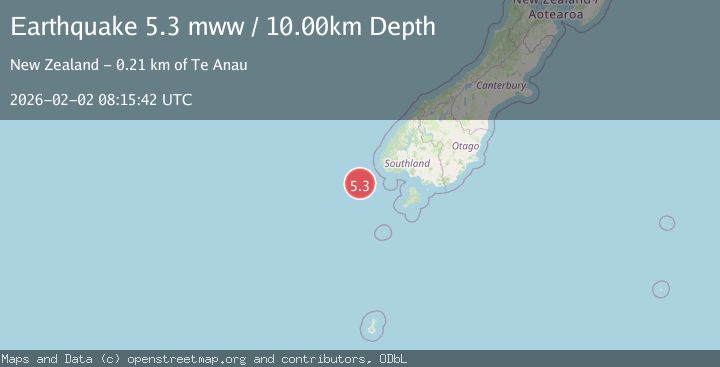 Map of OFF W. COAST OF S. ISLAND, N.Z.