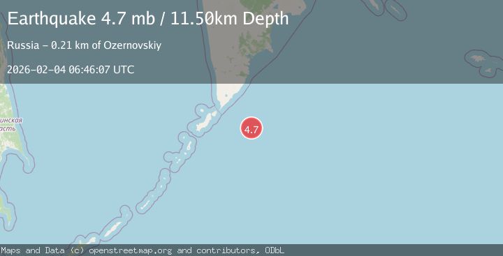 Map of EAST OF KURIL ISLANDS