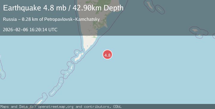 Map of EAST OF KURIL ISLANDS
