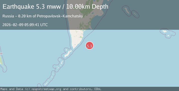 Map of OFF EAST COAST OF KAMCHATKA