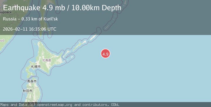 Map of EAST OF KURIL ISLANDS