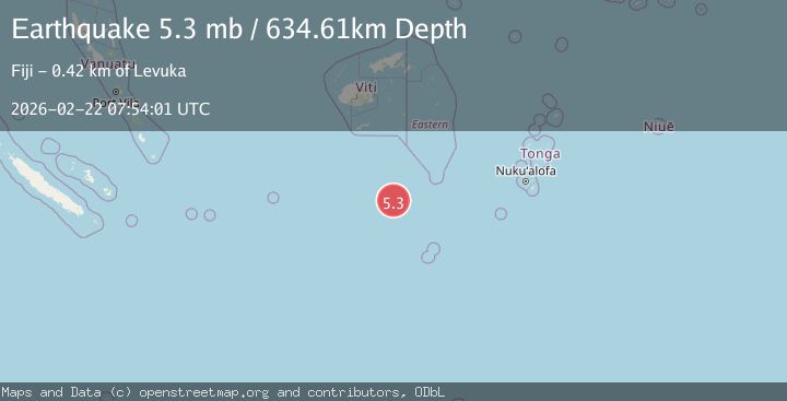 Map of SOUTH OF FIJI ISLANDS