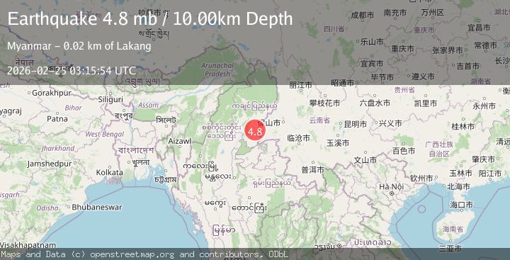 Map of MYANMAR-CHINA BORDER REGION