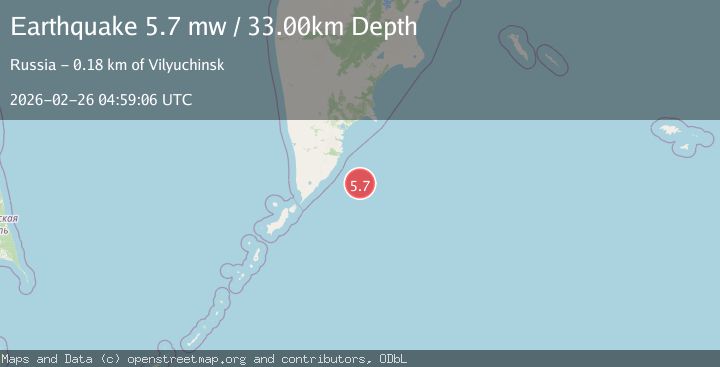 Map of OFF EAST COAST OF KAMCHATKA