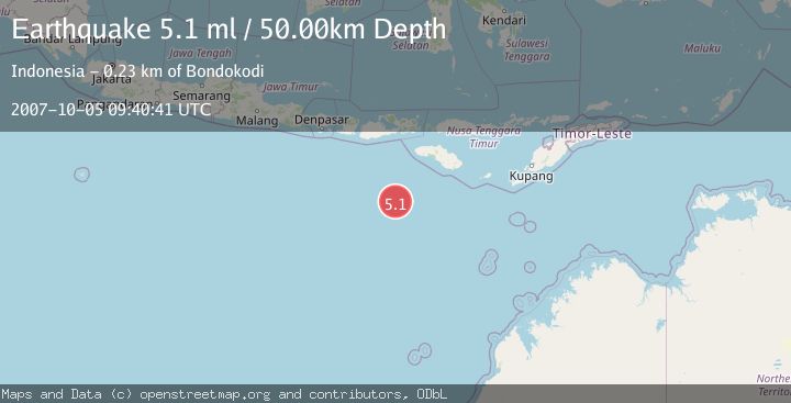 Map of SOUTH OF SUMBAWA, INDONESIA