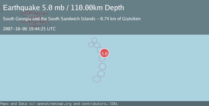 Map of SOUTH SANDWICH ISLANDS REGION