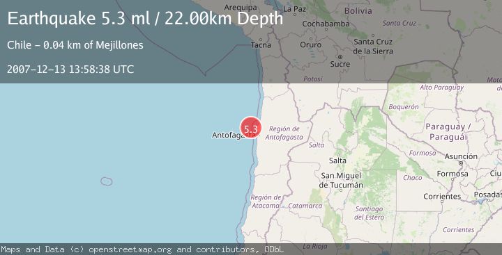Map of OFFSHORE ANTOFAGASTA, CHILE