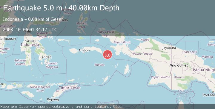 Map of CERAM SEA, INDONESIA