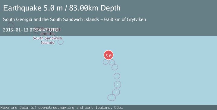 Map of SOUTH SANDWICH ISLANDS REGION