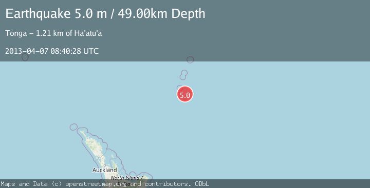 Map of KERMADEC ISLANDS REGION