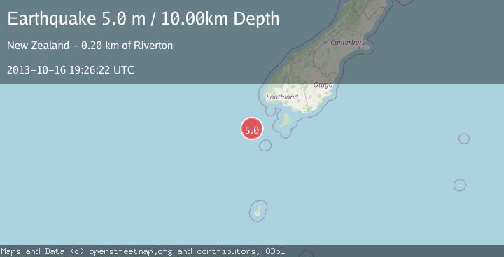 Map of OFF W. COAST OF S. ISLAND, N.Z.
