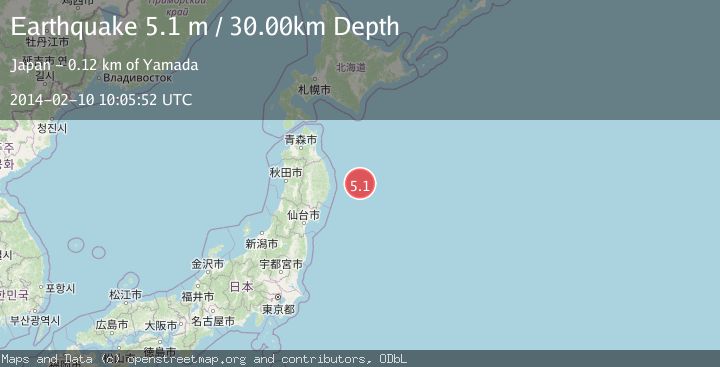 Map of OFF EAST COAST OF HONSHU, JAPAN